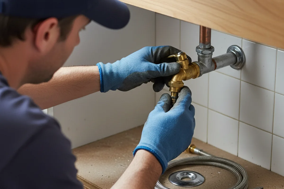 Shutoff valve and fitting work during Faucet and Fixture Repair in Elmora